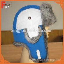 Top quality fashion real rabbit fur hat/russian fur hat with earflap